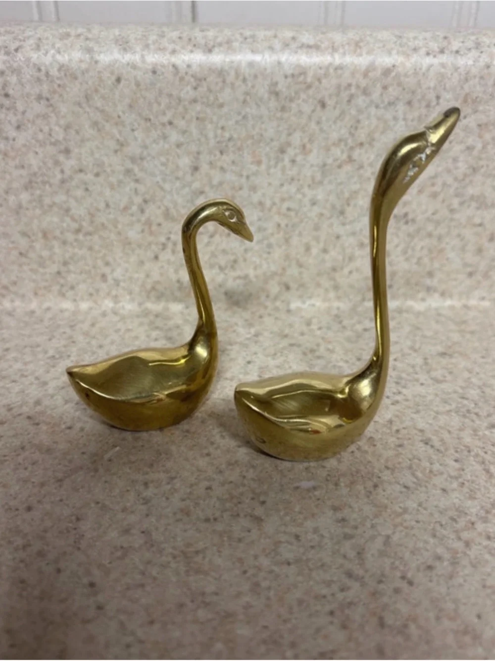 Brass Swan Figurines - Gold Home Wall Decor